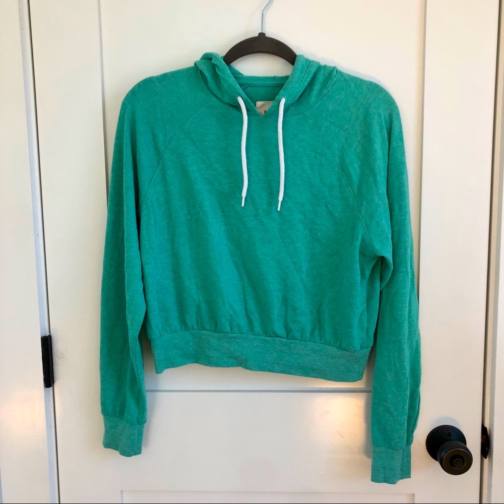 Teal cropped hoodie